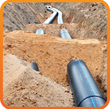 new plumbing lines in dirt