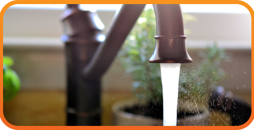 kitchen faucet with running water
